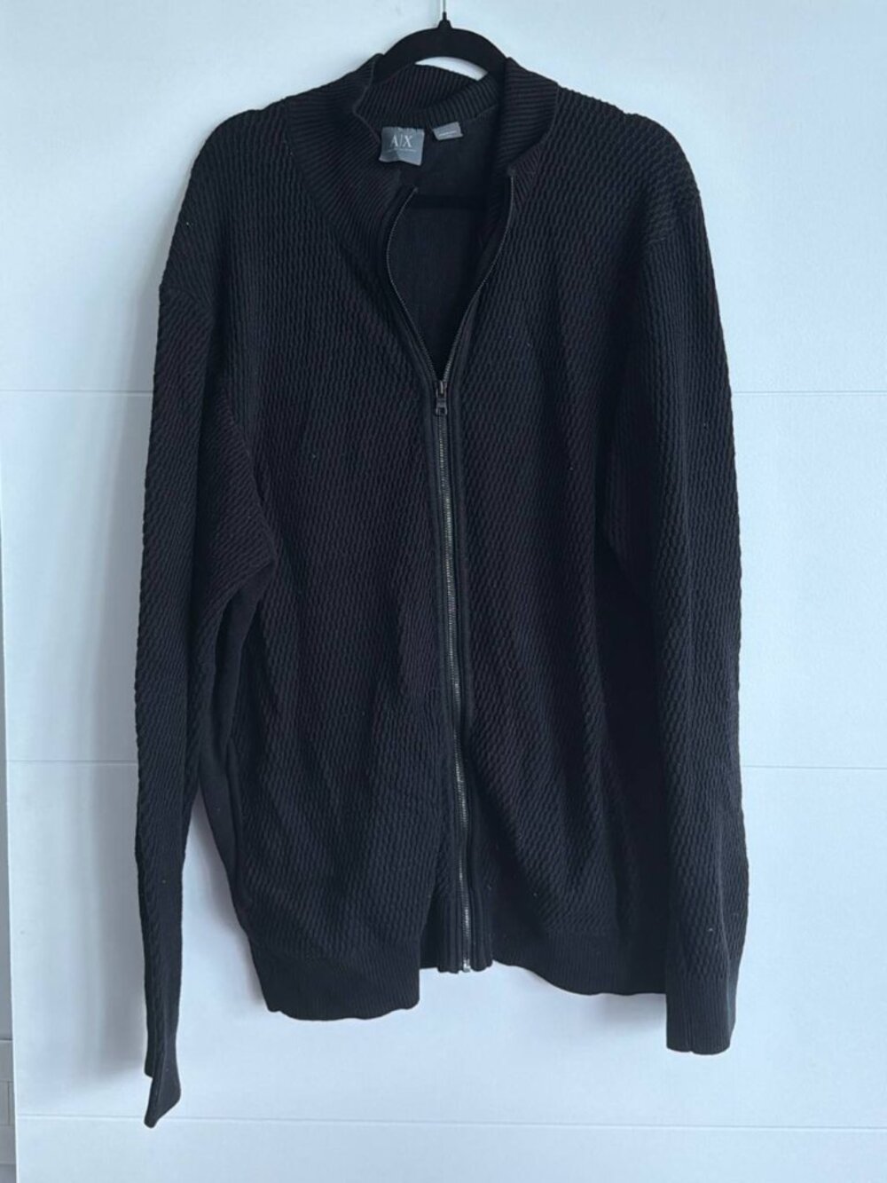 Armani Exchange Zip-Up Sweater | Mens (Size XXL) | Black